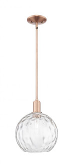 Athens Water Glass - 1 Light - 10 inch - Antique Copper - Stem hung - Mini Pendant (3442|716-1S-AC-G1215-10)