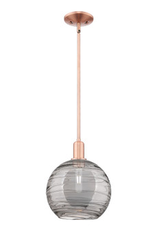 Athens Deco Swirl - 1 Light - 10 inch - Antique Copper - Stem hung - Mini Pendant (3442|716-1S-AC-G1213-10CL)