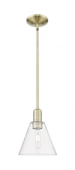 Berkshire Glass - 1 Light - 8 inch - Antique Brass - Stem hung - Mini Pendant (3442|716-1S-AB-GBC-82)