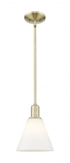 Berkshire Glass - 1 Light - 8 inch - Antique Brass - Stem hung - Mini Pendant (3442|716-1S-AB-GBC-81)