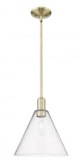 Berkshire Glass - 1 Light - 12 inch - Antique Brass - Stem hung - Mini Pendant (3442|716-1S-AB-GBC-124)