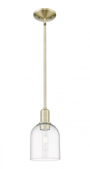 Bella - 1 Light - 6 inch - Antique Brass - Stem hung - Mini Pendant (3442|716-1S-AB-G558-6CL)