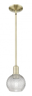 Athens - 1 Light - 6 inch - Antique Brass - Stem hung - Mini Pendant (3442|716-1S-AB-G122C-6CL)