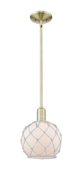 Farmhouse Rope - 1 Light - 8 inch - Antique Brass - Stem hung - Mini Pendant (3442|716-1S-AB-G121-8RW)