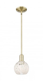 White Mouchette - 1 Light - 6 inch - Antique Brass - Stem hung - Mini Pendant (3442|716-1S-AB-G1216-6WM)