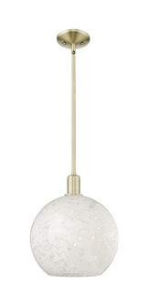 White Mouchette - 1 Light - 12 inch - Antique Brass - Stem hung - Mini Pendant (3442|716-1S-AB-G1216-12WM)