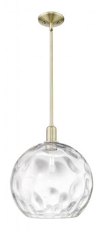 Athens Water Glass - 1 Light - 13 inch - Antique Brass - Stem hung - Mini Pendant (3442|716-1S-AB-G1215-14)