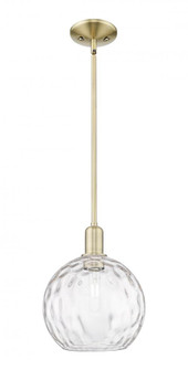 Athens Water Glass - 1 Light - 10 inch - Antique Brass - Stem hung - Mini Pendant (3442|716-1S-AB-G1215-10)