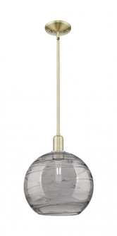 Athens Deco Swirl - 1 Light - 12 inch - Antique Brass - Stem hung - Mini Pendant (3442|716-1S-AB-G1213-12SM)