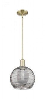 Athens Deco Swirl - 1 Light - 10 inch - Antique Brass - Stem hung - Mini Pendant (3442|716-1S-AB-G1213-10SM)