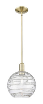 Athens Deco Swirl - 1 Light - 10 inch - Antique Brass - Stem hung - Mini Pendant (3442|716-1S-AB-G1213-10CL)