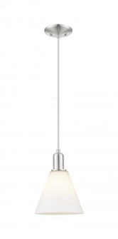Berkshire Glass - 1 Light - 8 inch - Brushed Satin Nickel - Cord hung - Mini Pendant (3442|716-1P-SN-GBC-81)