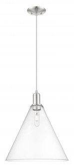 Berkshire Glass - 1 Light - 16 inch - Brushed Satin Nickel - Cord hung - Mini Pendant (3442|716-1P-SN-GBC-162)