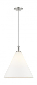 Berkshire Glass - 1 Light - 16 inch - Brushed Satin Nickel - Cord hung - Mini Pendant (3442|716-1P-SN-GBC-161)