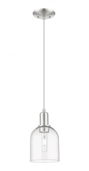 Bella - 1 Light - 6 inch - Brushed Satin Nickel - Cord hung - Mini Pendant (3442|716-1P-SN-G558-6CL)