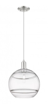 Rochester - 1 Light - 12 inch - Brushed Satin Nickel - Cord hung - Mini Pendant (3442|716-1P-SN-G556-12CL)