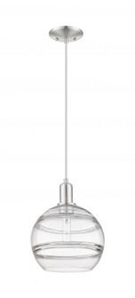 Rochester - 1 Light - 10 inch - Brushed Satin Nickel - Cord hung - Mini Pendant (3442|716-1P-SN-G556-10CL)