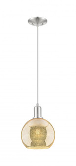Athens - 1 Light - 8 inch - Brushed Satin Nickel - Cord hung - Mini Pendant (3442|716-1P-SN-G128-8)