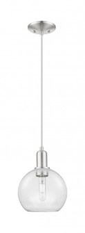 Athens - 1 Light - 8 inch - Brushed Satin Nickel - Cord hung - Mini Pendant (3442|716-1P-SN-G122-8)