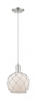 Farmhouse Rope - 1 Light - 8 inch - Brushed Satin Nickel - Cord hung - Mini Pendant (3442|716-1P-SN-G121-8RW)