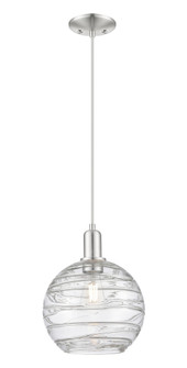 Athens Deco Swirl - 1 Light - 10 inch - Brushed Satin Nickel - Cord hung - Mini Pendant (3442|716-1P-SN-G1213-10CL)