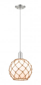 Farmhouse Rope - 1 Light - 10 inch - Brushed Satin Nickel - Cord hung - Mini Pendant (3442|716-1P-SN-G121-10RB)