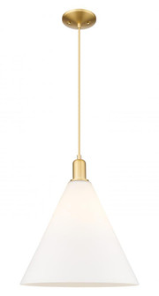 Berkshire Glass - 1 Light - 16 inch - Satin Gold - Cord hung - Mini Pendant (3442|716-1P-SG-GBC-161)