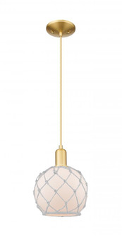 Farmhouse Rope - 1 Light - 8 inch - Satin Gold - Cord hung - Mini Pendant (3442|716-1P-SG-G121-8RW)