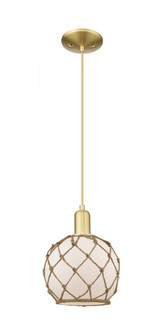 Farmhouse Rope - 1 Light - 8 inch - Satin Gold - Cord hung - Mini Pendant (3442|716-1P-SG-G121-8RB)