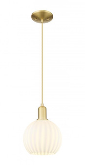 White Venetian - 1 Light - 8 inch - Satin Gold - Cord hung - Mini Pendant (3442|716-1P-SG-G1217-8WV)
