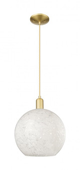White Mouchette - 1 Light - 12 inch - Satin Gold - Cord hung - Mini Pendant (3442|716-1P-SG-G1216-12WM)