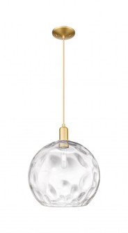 Athens Water Glass - 1 Light - 13 inch - Satin Gold - Cord hung - Mini Pendant (3442|716-1P-SG-G1215-14)