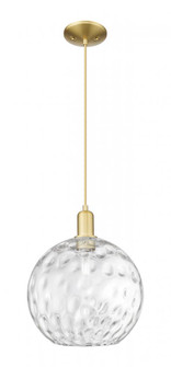 Athens Water Glass - 1 Light - 12 inch - Satin Gold - Cord hung - Mini Pendant (3442|716-1P-SG-G1215-12)