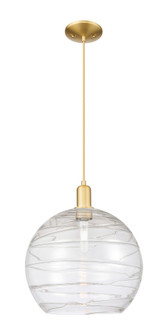 Athens Deco Swirl - 1 Light - 14 inch - Satin Gold - Cord hung - Mini Pendant (3442|716-1P-SG-G1213-14CL)