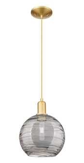 Athens Deco Swirl - 1 Light - 10 inch - Satin Gold - Cord hung - Mini Pendant (3442|716-1P-SG-G1213-10CL)