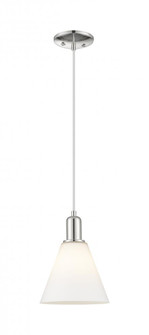 Berkshire Glass - 1 Light - 8 inch - Polished Nickel - Cord hung - Mini Pendant (3442|716-1P-PN-GBC-81)