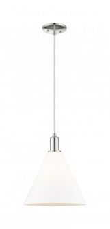 Berkshire Glass - 1 Light - 12 inch - Polished Nickel - Cord hung - Mini Pendant (3442|716-1P-PN-GBC-121)