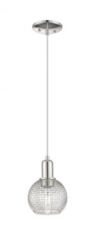 Athens - 1 Light - 6 inch - Polished Nickel - Cord hung - Mini Pendant (3442|716-1P-PN-G122C-6CL)