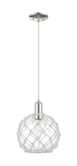 Farmhouse Rope - 1 Light - 10 inch - Polished Nickel - Cord hung - Mini Pendant (3442|716-1P-PN-G122-10RW)