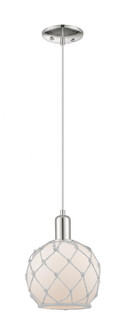 Farmhouse Rope - 1 Light - 8 inch - Polished Nickel - Cord hung - Mini Pendant (3442|716-1P-PN-G121-8RW)