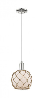 Farmhouse Rope - 1 Light - 8 inch - Polished Nickel - Cord hung - Mini Pendant (3442|716-1P-PN-G121-8RB)