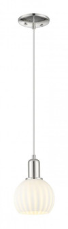 White Venetian - 1 Light - 6 inch - Polished Nickel - Cord hung - Mini Pendant (3442|716-1P-PN-G1217-6WV)