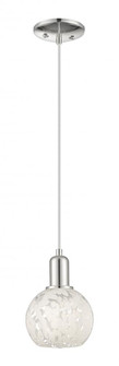 White Mouchette - 1 Light - 6 inch - Polished Nickel - Cord hung - Mini Pendant (3442|716-1P-PN-G1216-6WM)