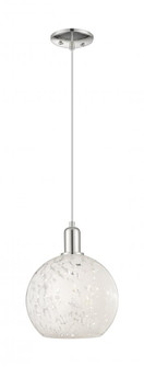 White Mouchette - 1 Light - 10 inch - Polished Nickel - Cord hung - Mini Pendant (3442|716-1P-PN-G1216-10WM)