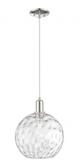 Athens Water Glass - 1 Light - 12 inch - Polished Nickel - Cord hung - Mini Pendant (3442|716-1P-PN-G1215-12)