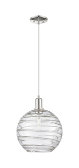 Athens Deco Swirl - 1 Light - 12 inch - Polished Nickel - Cord hung - Mini Pendant (3442|716-1P-PN-G1213-12CL)