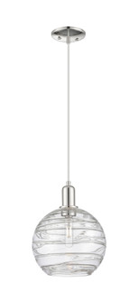 Athens Deco Swirl - 1 Light - 10 inch - Polished Nickel - Cord hung - Mini Pendant (3442|716-1P-PN-G1213-10CL)