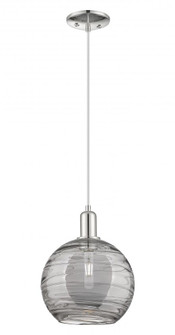 Athens Deco Swirl - 1 Light - 10 inch - Polished Nickel - Cord hung - Mini Pendant (3442|716-1P-PN-G1213-10SM)