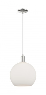 Athens - 1 Light - 12 inch - Polished Nickel - Cord hung - Mini Pendant (3442|716-1P-PN-G121-12)