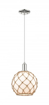 Farmhouse Rope - 1 Light - 10 inch - Polished Nickel - Cord hung - Mini Pendant (3442|716-1P-PN-G121-10RB)
